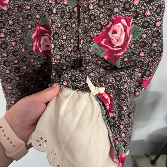 Vintage Handmade Rose Floral Skirt w/ Ruffle Hem Approx Women's Size XS / 24" W - Picture 5 of 7